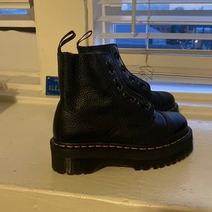 Doc Marten zip up platform boots